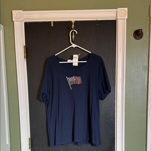 Karen Scott Navy Top